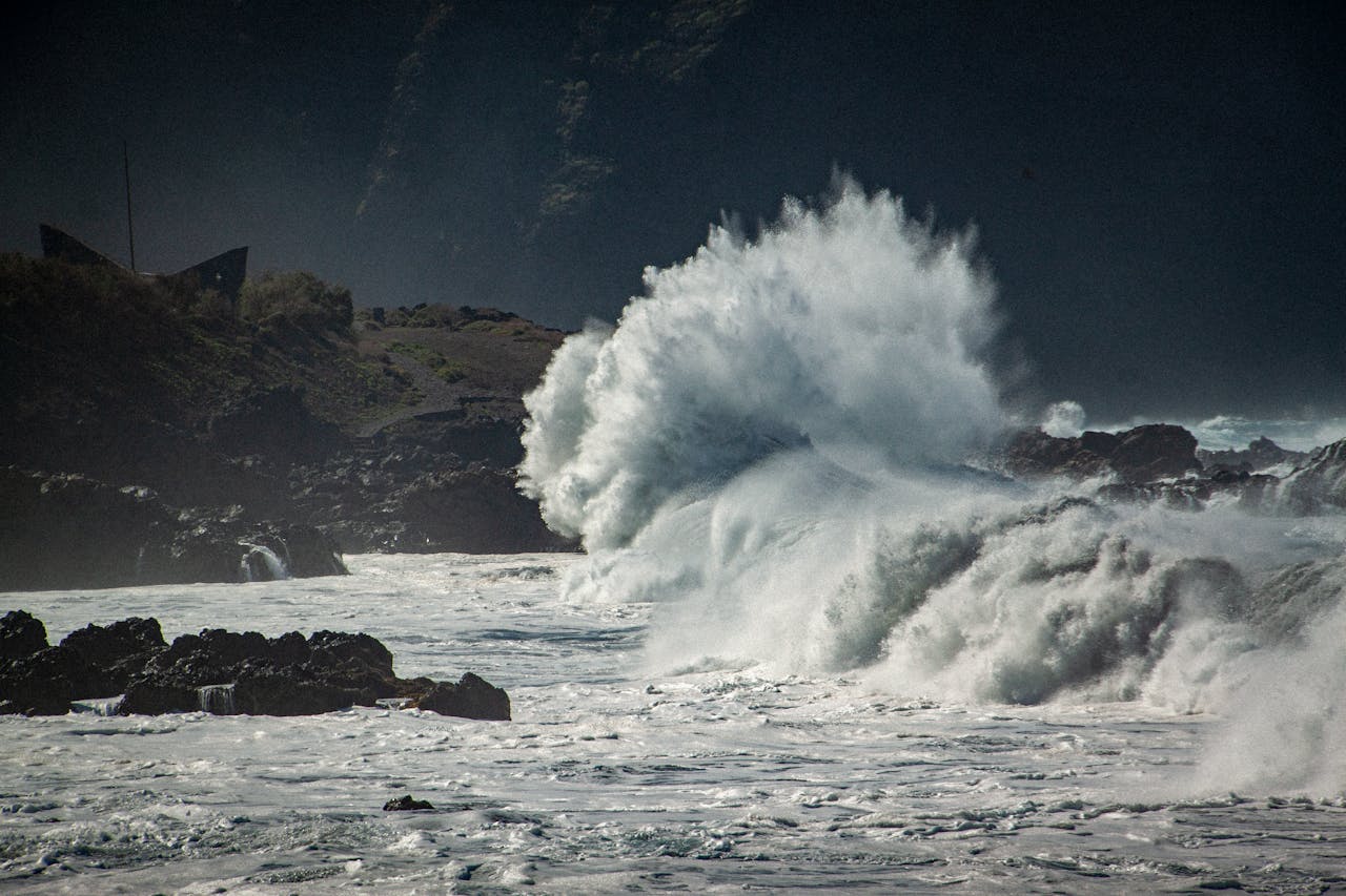 Photo by Paweł Kosmala: https://www.pexels.com/photo/big-waves-crashing-on-the-rocky-shore-14631538/